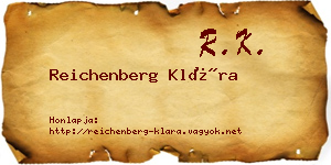 Reichenberg Klára névjegykártya